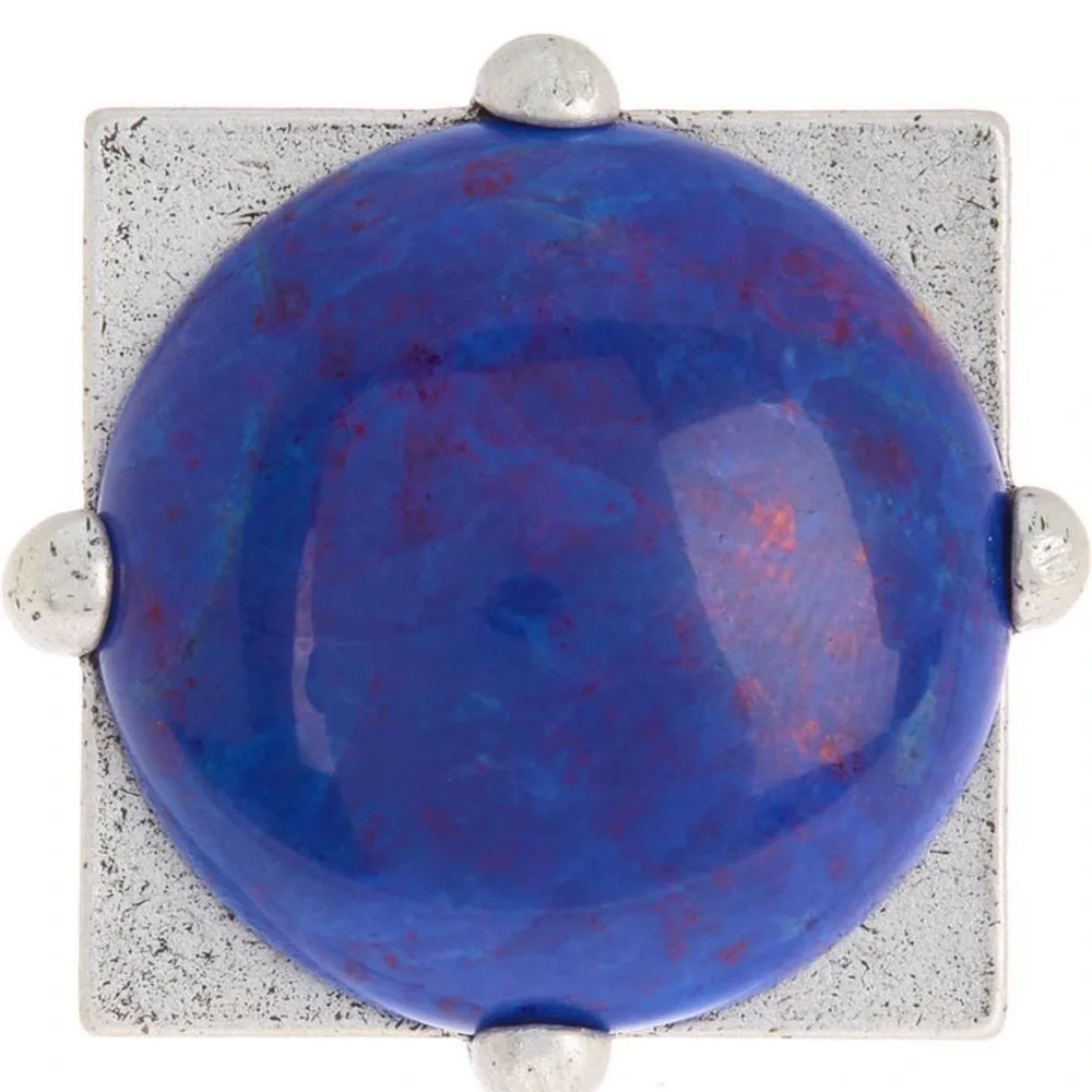Alex and Ani Vintage Sixty-Six Cobalt Matrix Statement Cocktail Ring NWT